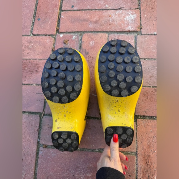 70s Vintage Amsterdam Famolare Yellow Fiberglass Clogs Sz 8 - Picture 4 of 10